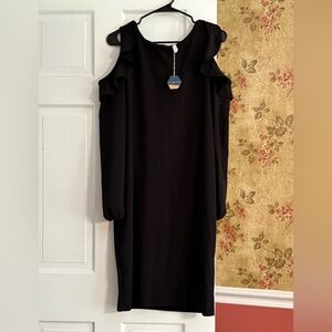 Pinkblush Black Long Sleeve Open Shoulder Dress NWT